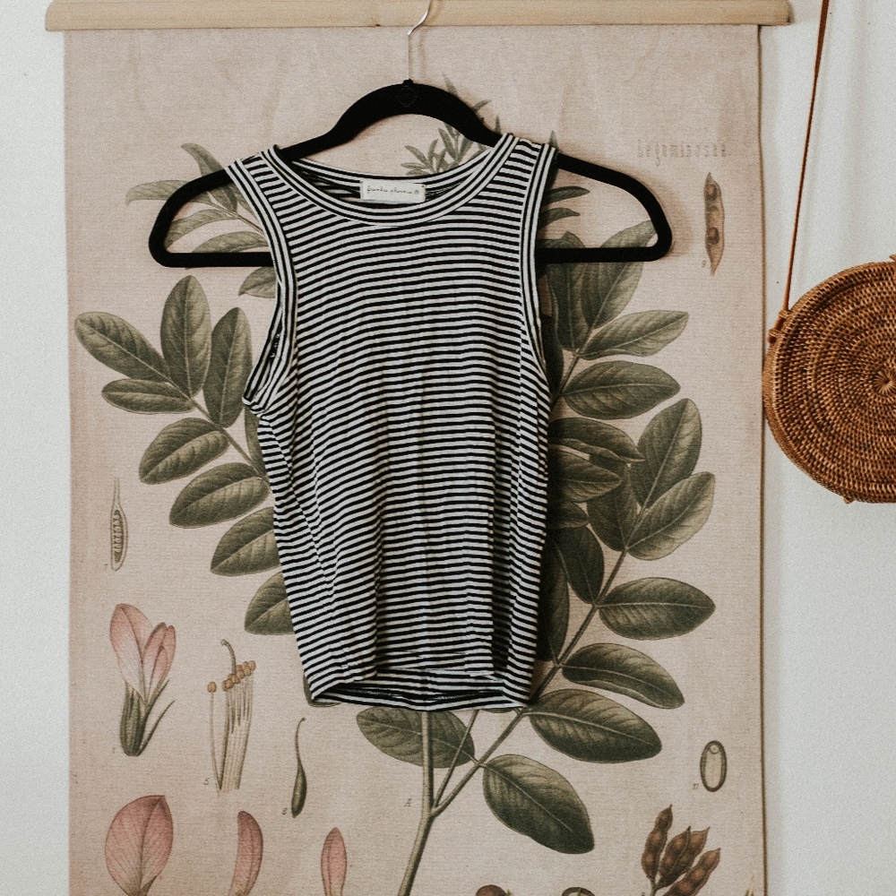 Striped fitted tank top